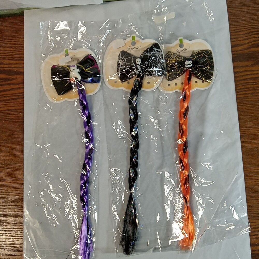 Superstar Girl's Halloween Set Of 3 Barrette / Hair Extensions New